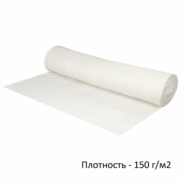 Полотно ХПП холстопрошивное, Узбекистан, светлое, 1.5x50 м, 150(±10) г/м2, шаг 2.5 мм, LAIMA, 607525